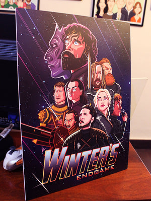 Game of Thrones tribute wall decor in Graphicurry illustration style