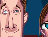 Visual of La La Land Poster by Prasad Bhat. Close of Ryan Reynold's face in Vector Caricature Illustration.