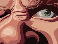 Metallica Caricature Art tribute by Prasad Bhat . Zoomed in close up of the band member's eye. 