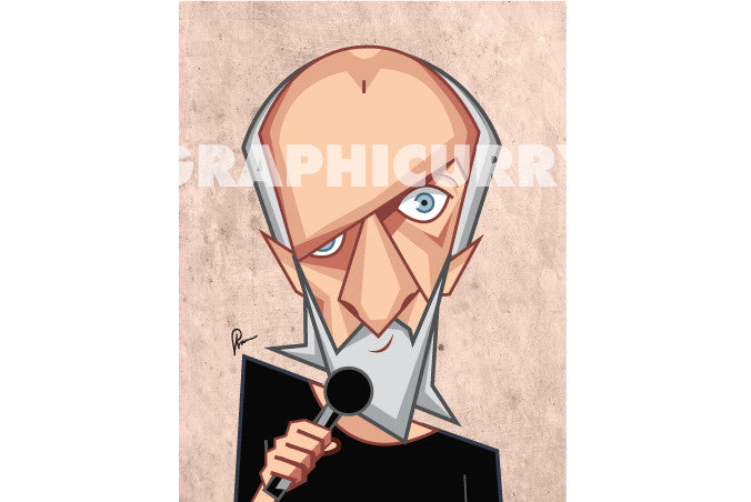 Thumb nail of George Carlin artwork. He is looking straight into you with his sharp eyes! Drawn using vector illustrative style by artist Prasad Bhat of Graphicurry