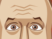 Louis CK Comedian Caricature Eyes Closeup by Prasad Bhat