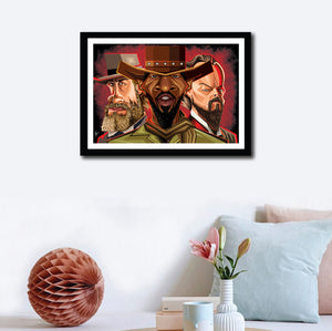 Framed Visual of Django Tribute Wall Art by Prasad Bhat. The image shows a wall decor with the artwork in a wooden frame.