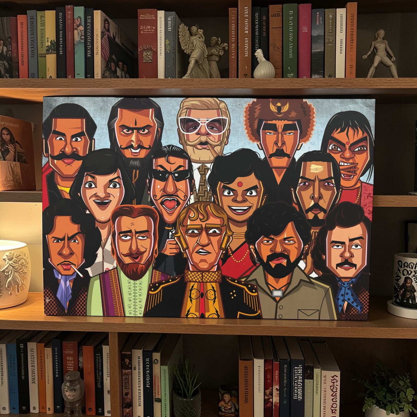 Bollywood villains wall art with famous bad guys from Indian cinema