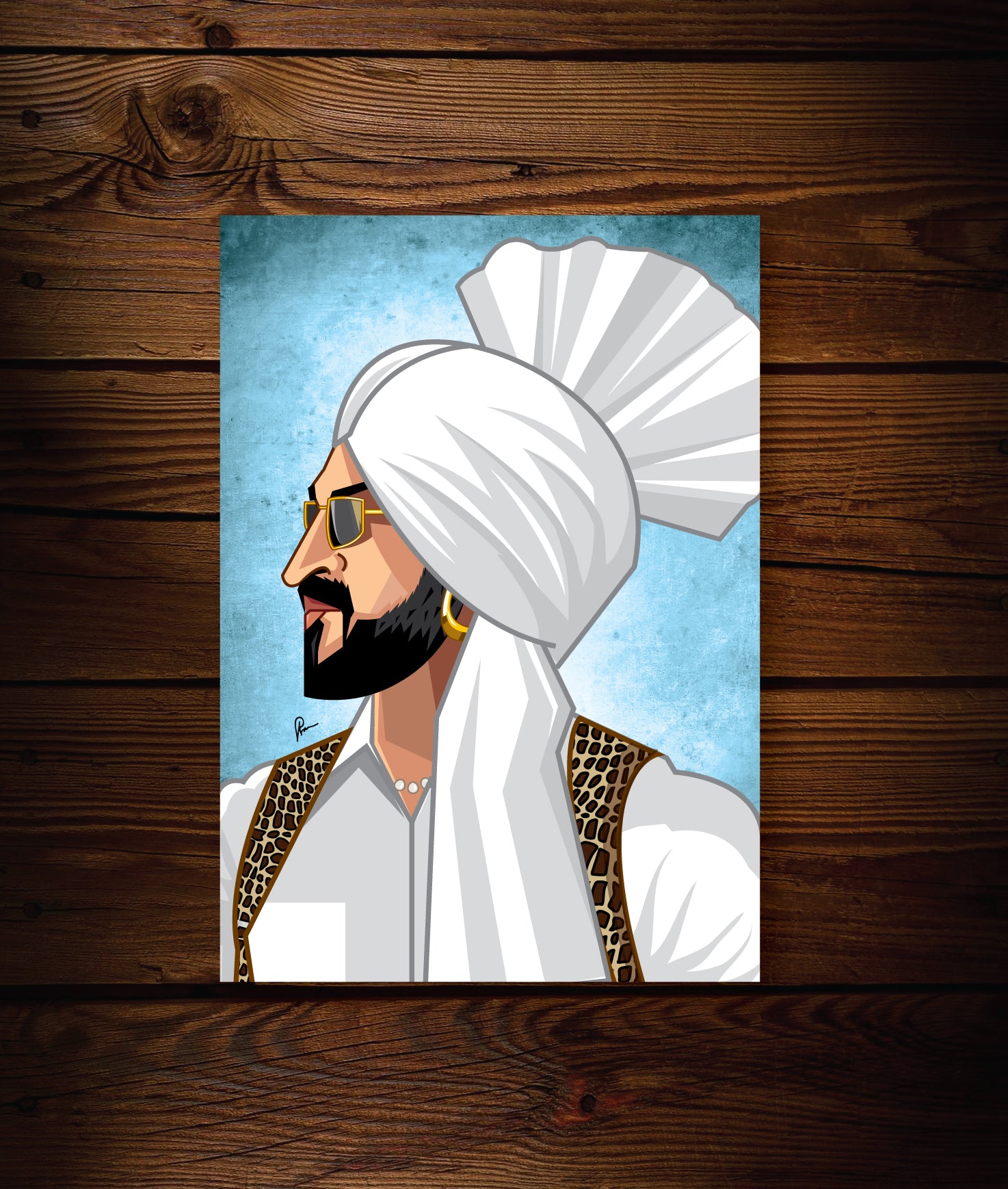 Diljit Dosanjh caricature featuring the Punjabi superstar in a digital illustration
