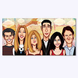 Friends TV show caricature wall art by Prasad Bhat