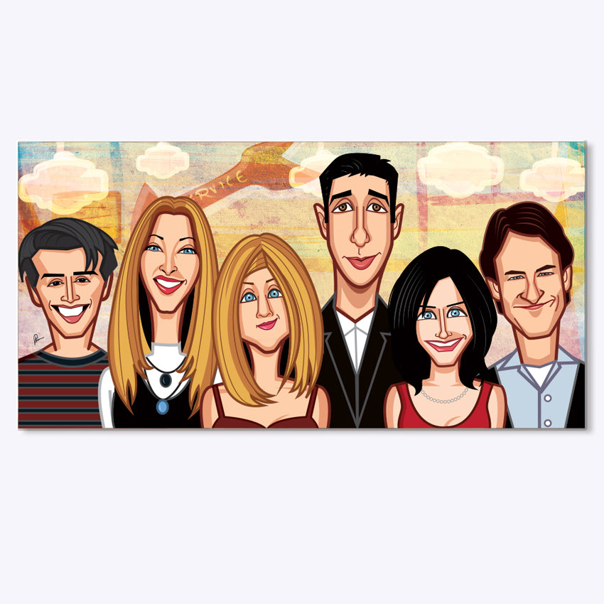 Friends TV show caricature wall art by Prasad Bhat