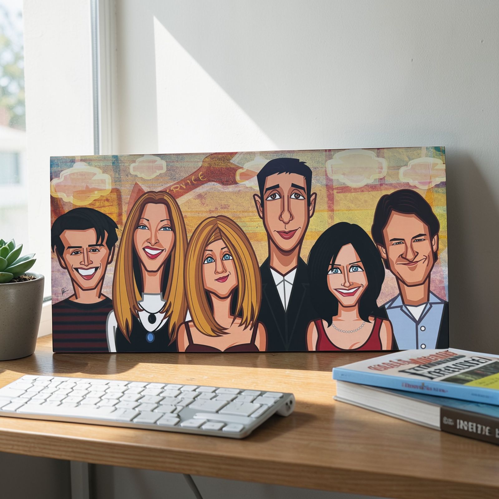 Friends TV show caricature wall art by Prasad Bhat