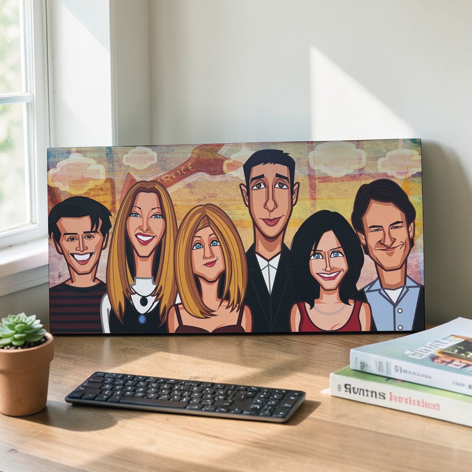 Friends TV show caricature wall art by Prasad Bhat