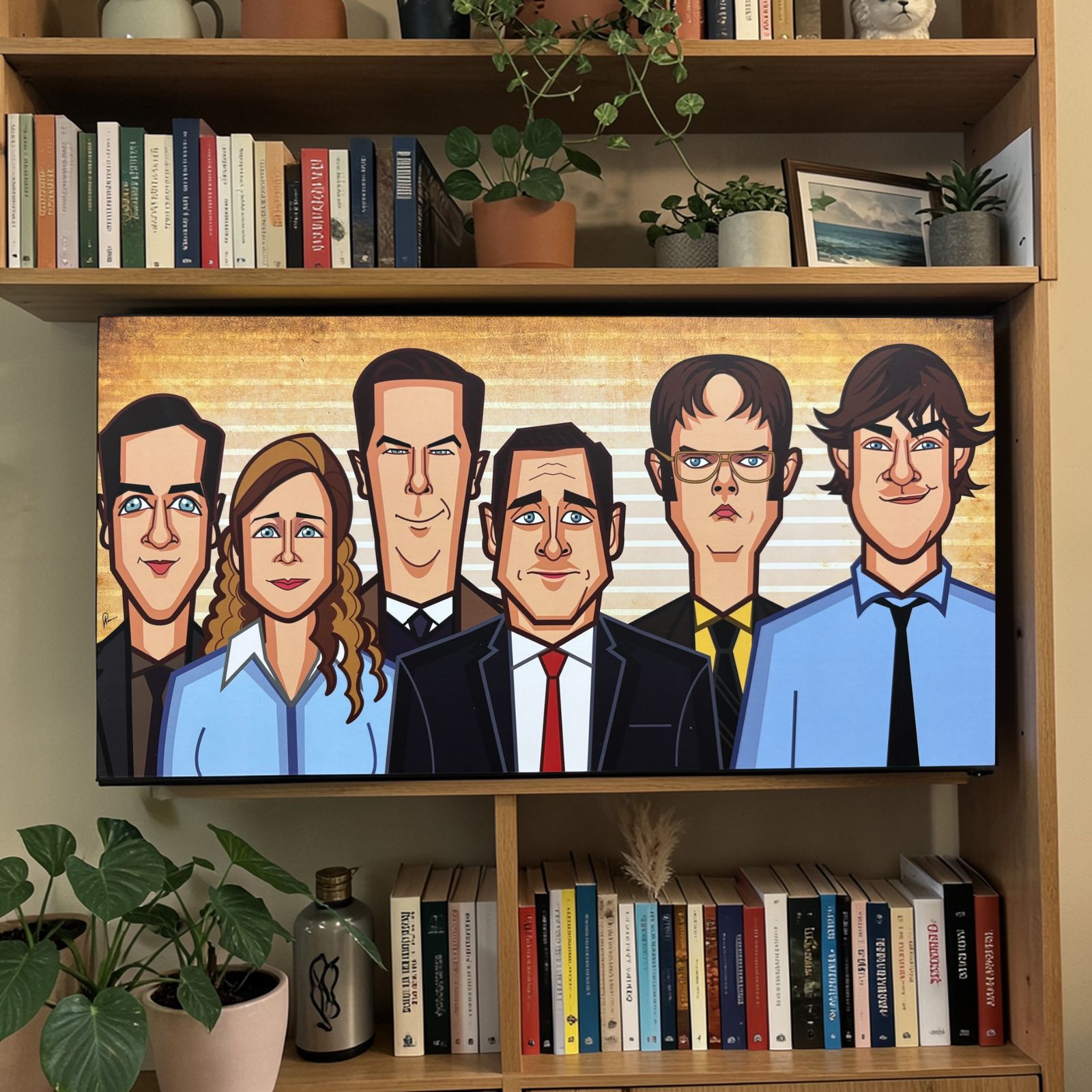 The Office tribute wall art caricature featuring Dunder Mifflin characters