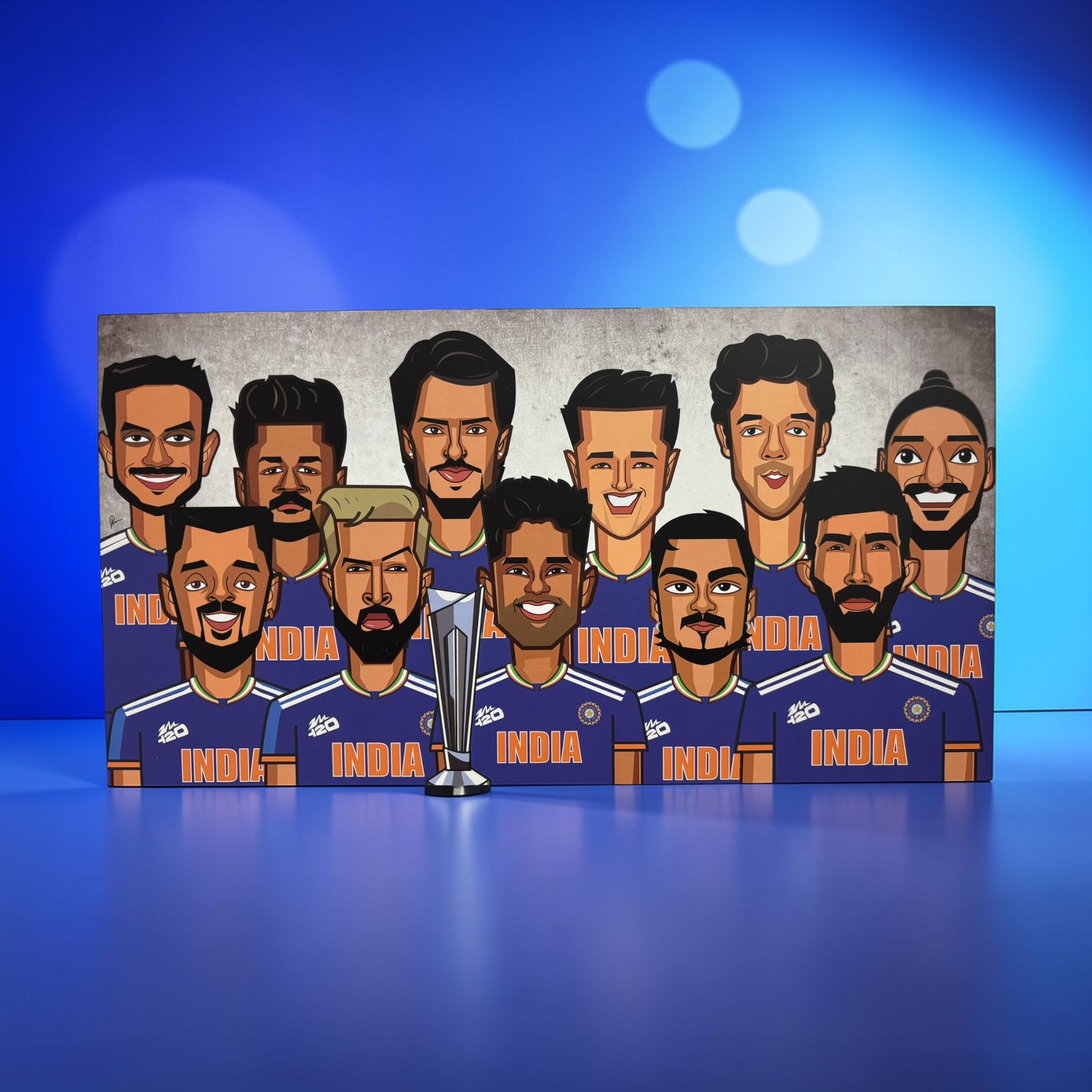 India T20 2026 winners tribute wall decor cricket fan art