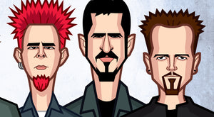 Linkin Park tribute wall art displayed in modern room interior