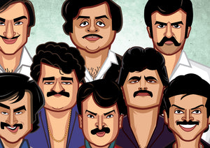 South Indian actors tribute artwork for home wall decor