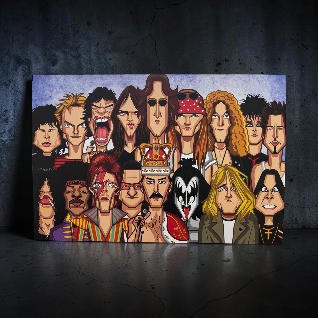 Rock music wall art framed for home decor