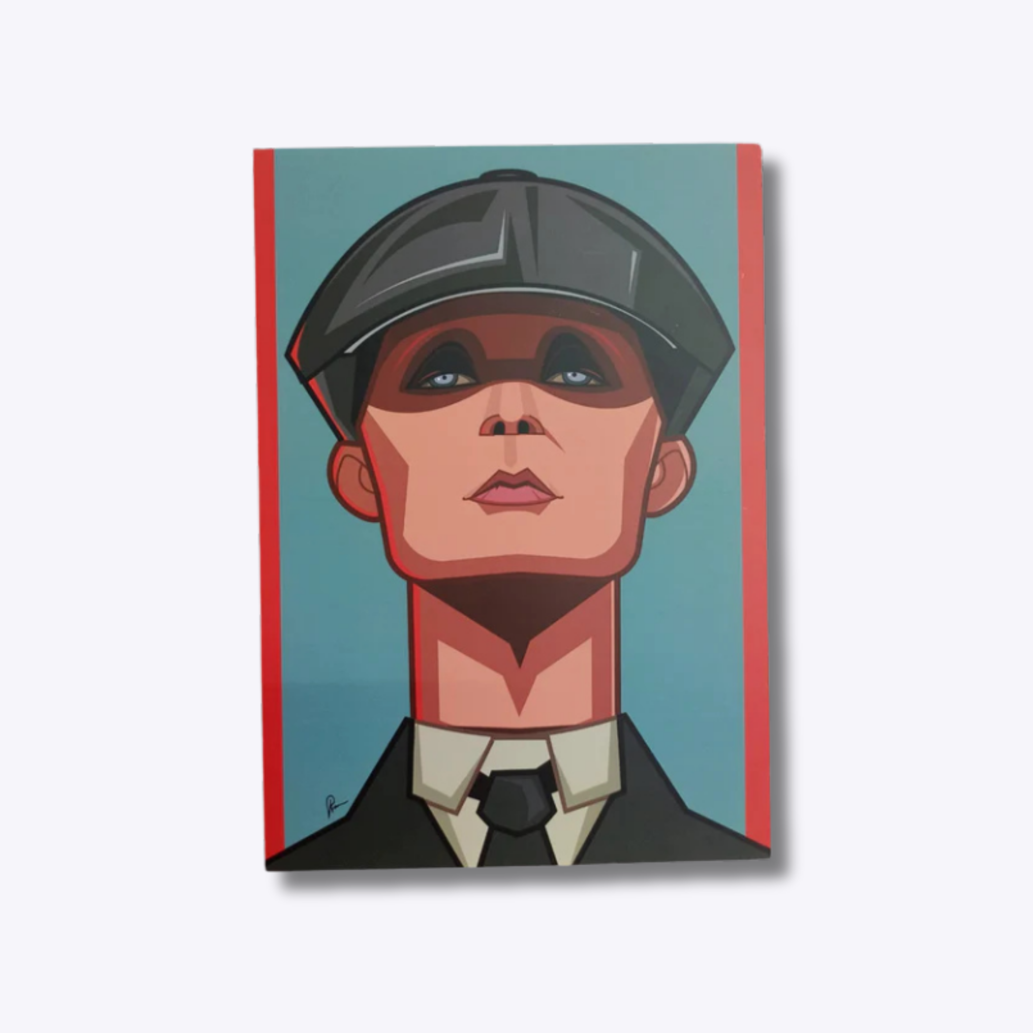 Peaky Blinders caricature featuring Tommy Shelby in a striking digital illustration, capturing the gritty and stylish essence of the hit crime series.