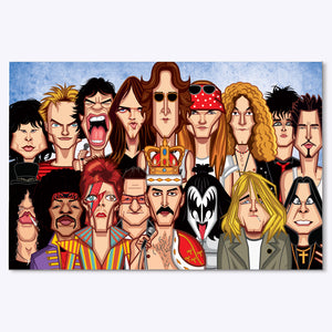 Rock legends wall art by Prasad Bhat featuring iconic rockstars