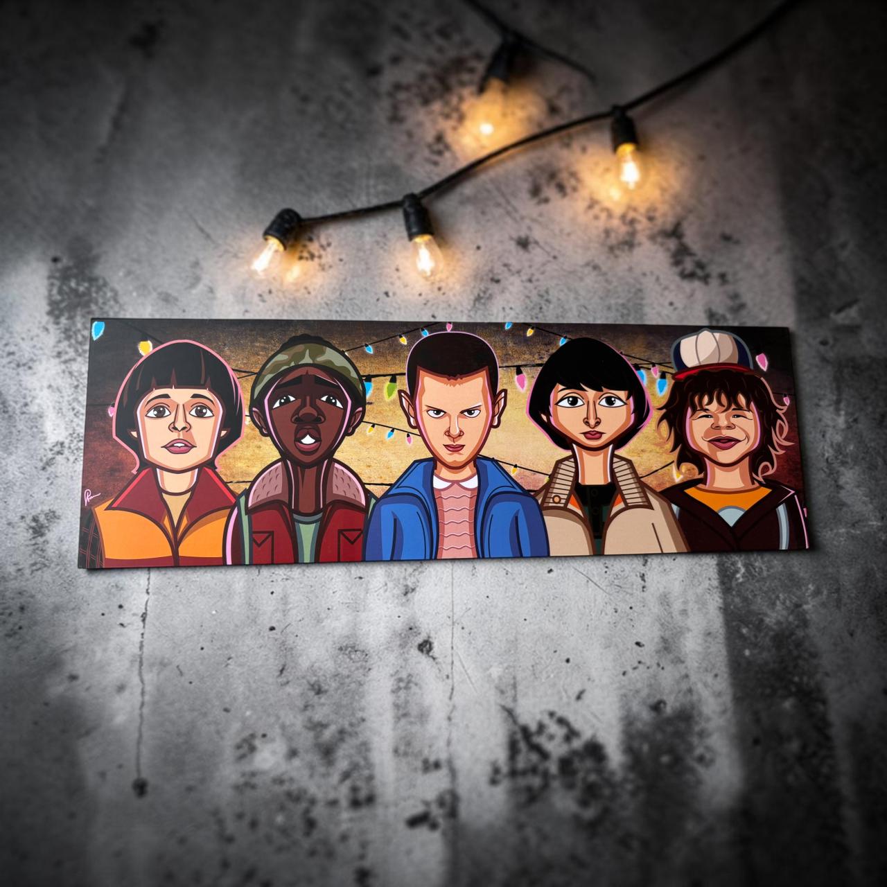 Unique caricature illustration of friends in supernatural setting
