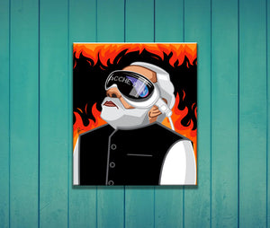 Acche Din art print by Graphicurry featuring political satire