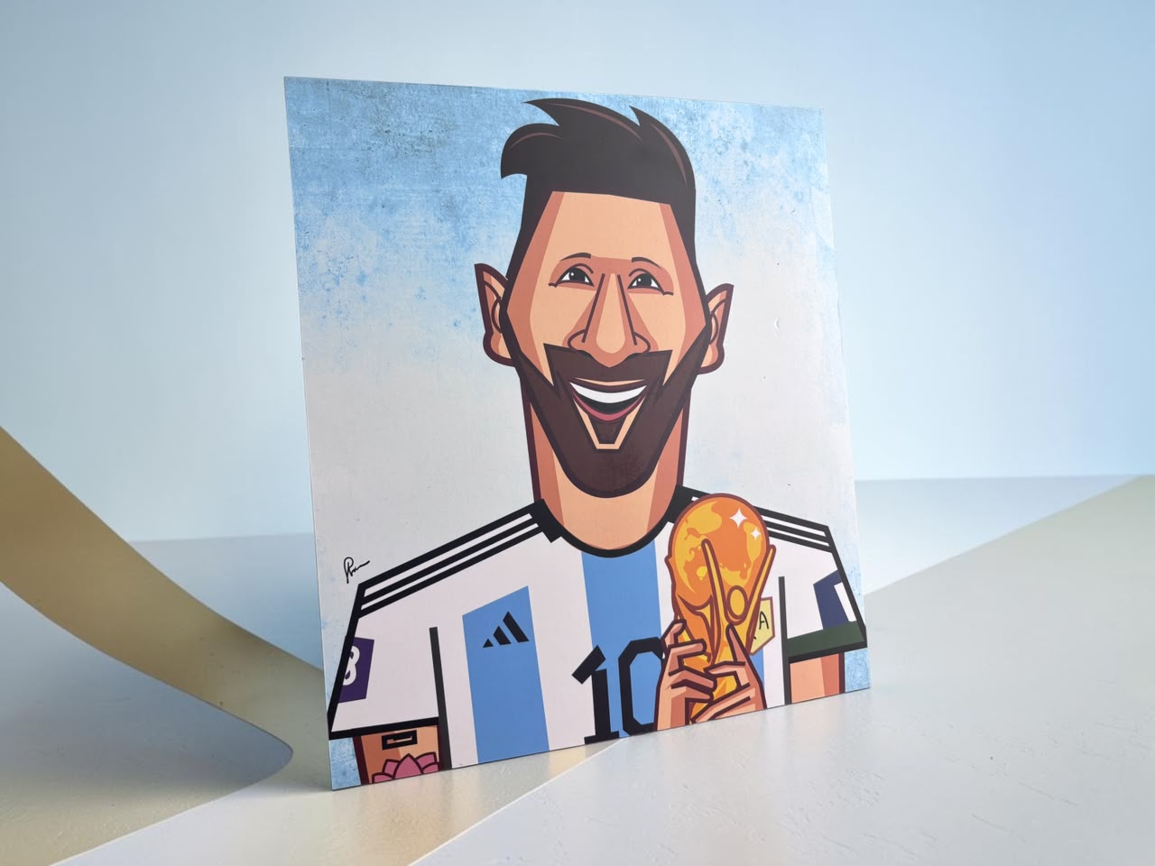 Premium Lionel Messi Argentina World Cup artwork for football fans and collectors.