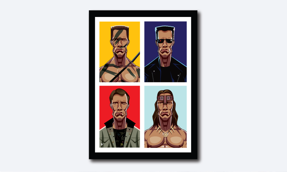 Arnold Schwarzenegger Evolution tribute poster by Prasad Bhat