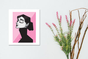 Holly Golightly caricature wall art by Graphicurry