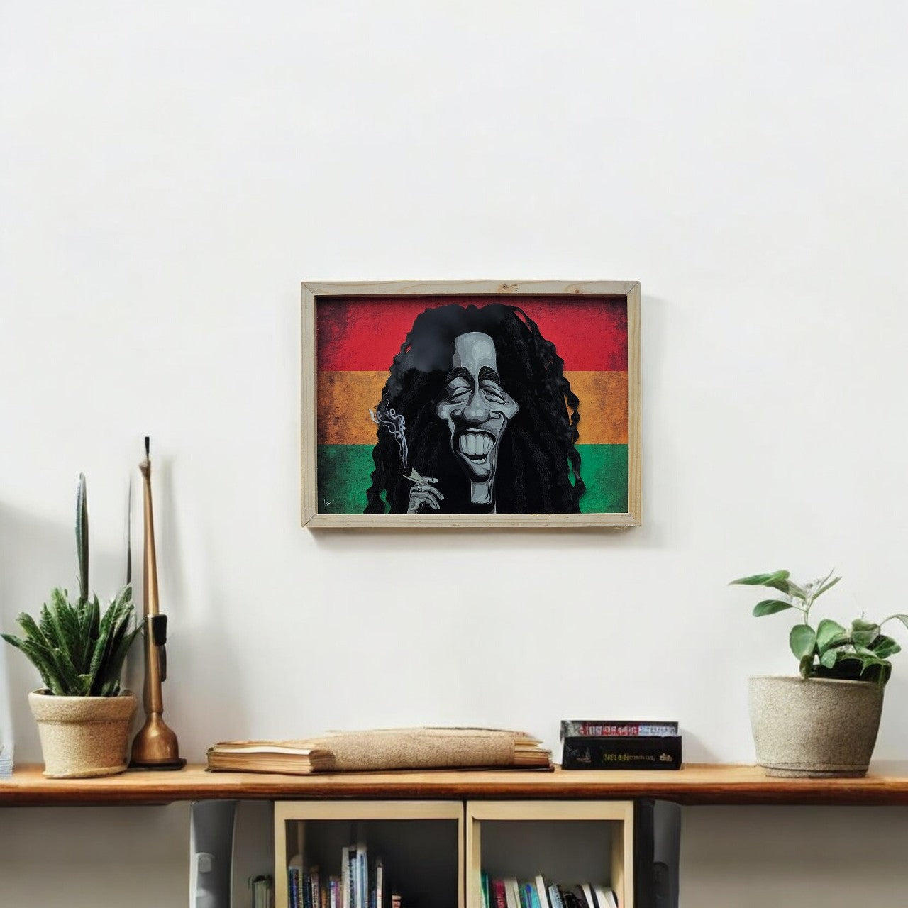 Bob Marley caricature style wall art in premium acrylic finish