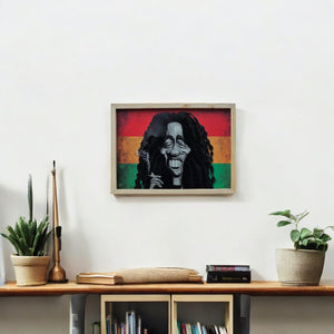 Bob Marley caricature style wall art in premium acrylic finish