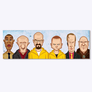 Breaking Bad tribute wall art featuring Walter White caricature by Graphicurry