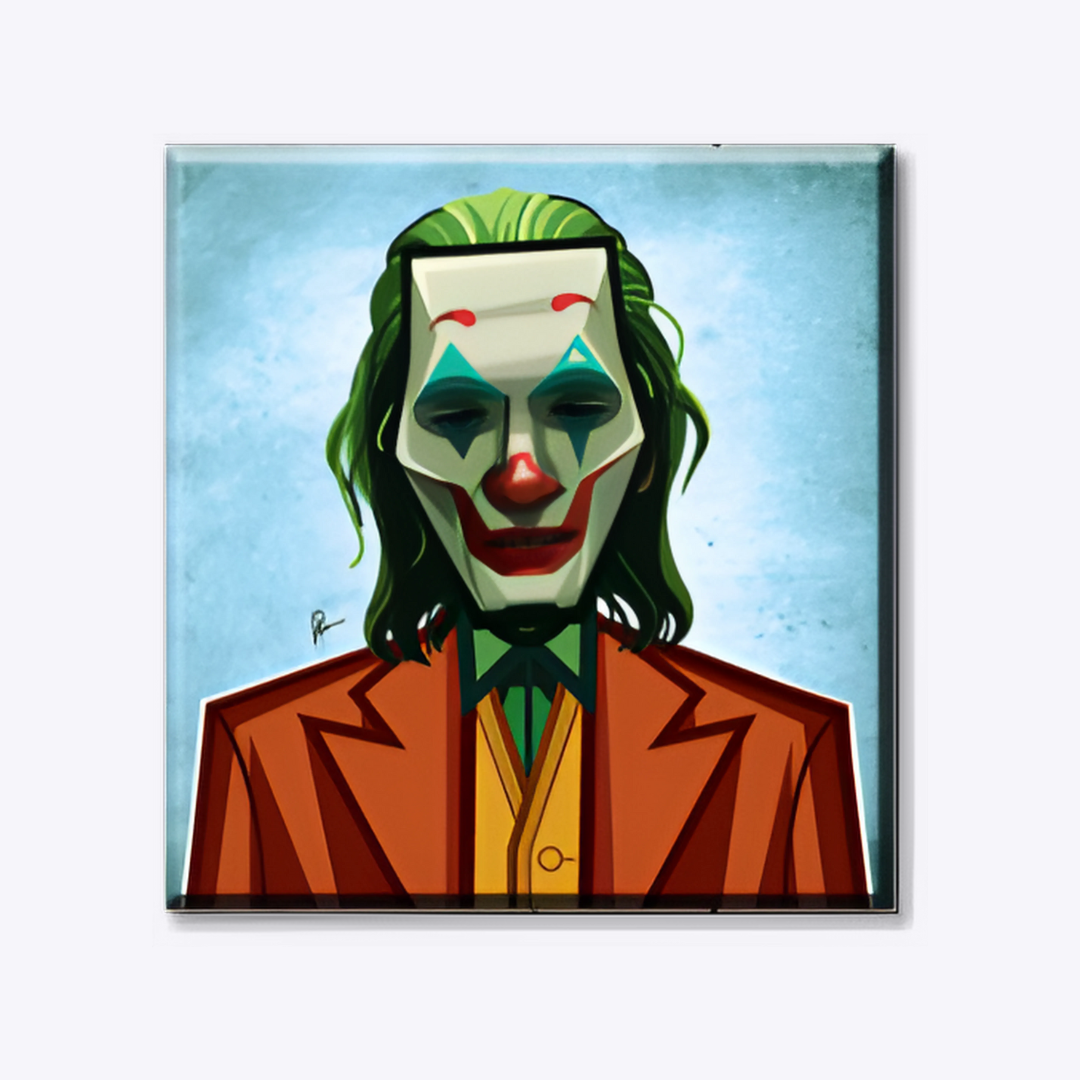 Call Me Joker wall art inspired by Joaquin Phoenix featuring Graphicurry caricature artwork