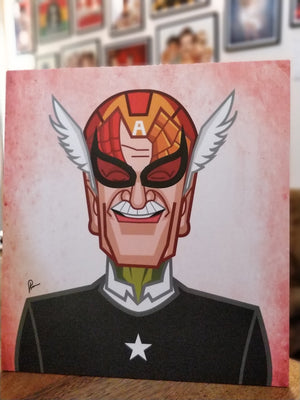 Father of Marvel Stan Lee wall art poster for comic book and superhero fans
