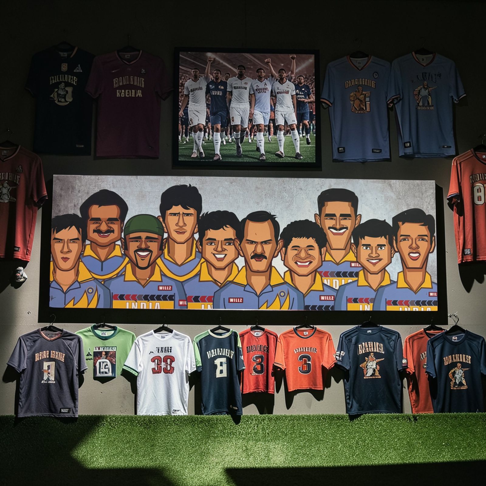 90s cricket nostalgia wall decor illustration
