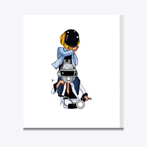 Daft Punk wall art limited edition tribute print by Graphicurry