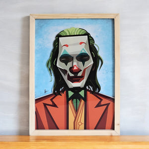 Side view of Joker acrylic frame showing premium thickness and glossy finish