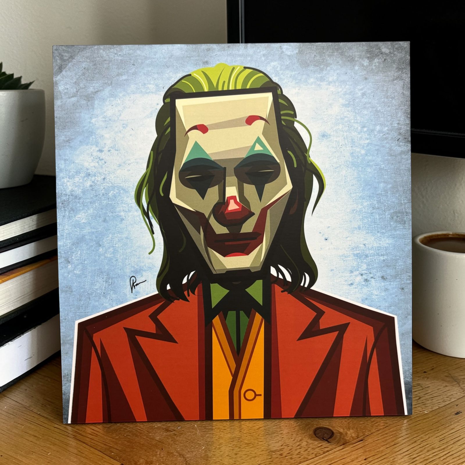 Call Me Joker Wall Art featuring Joaquin Phoenix caricature by Prasad Bhat