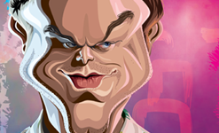 Close-up of Dexter tribute wall art by Graphicurry