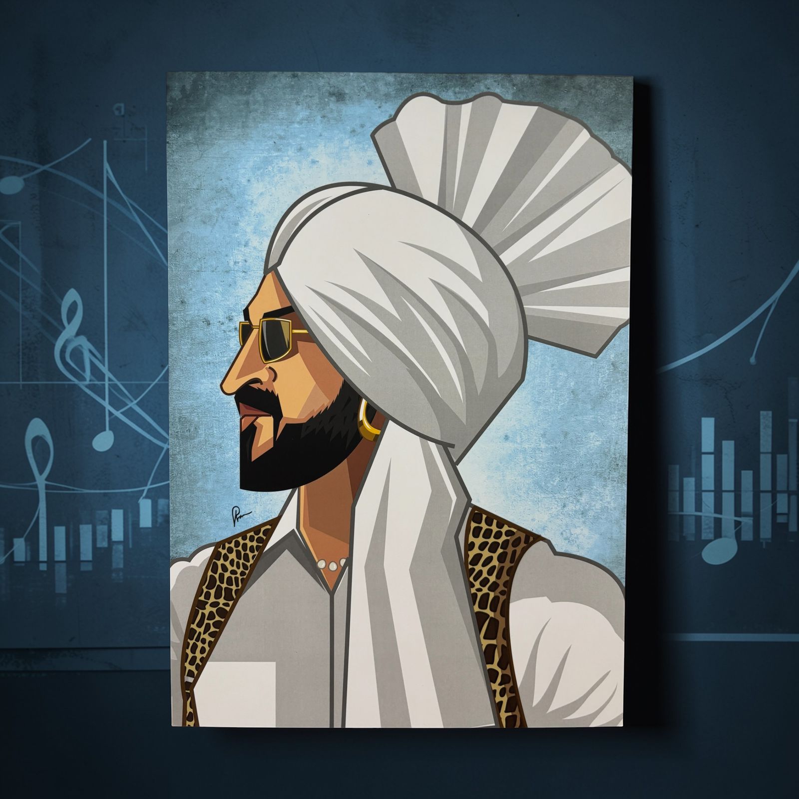 Punjabi music icon Diljit wall art for home decor