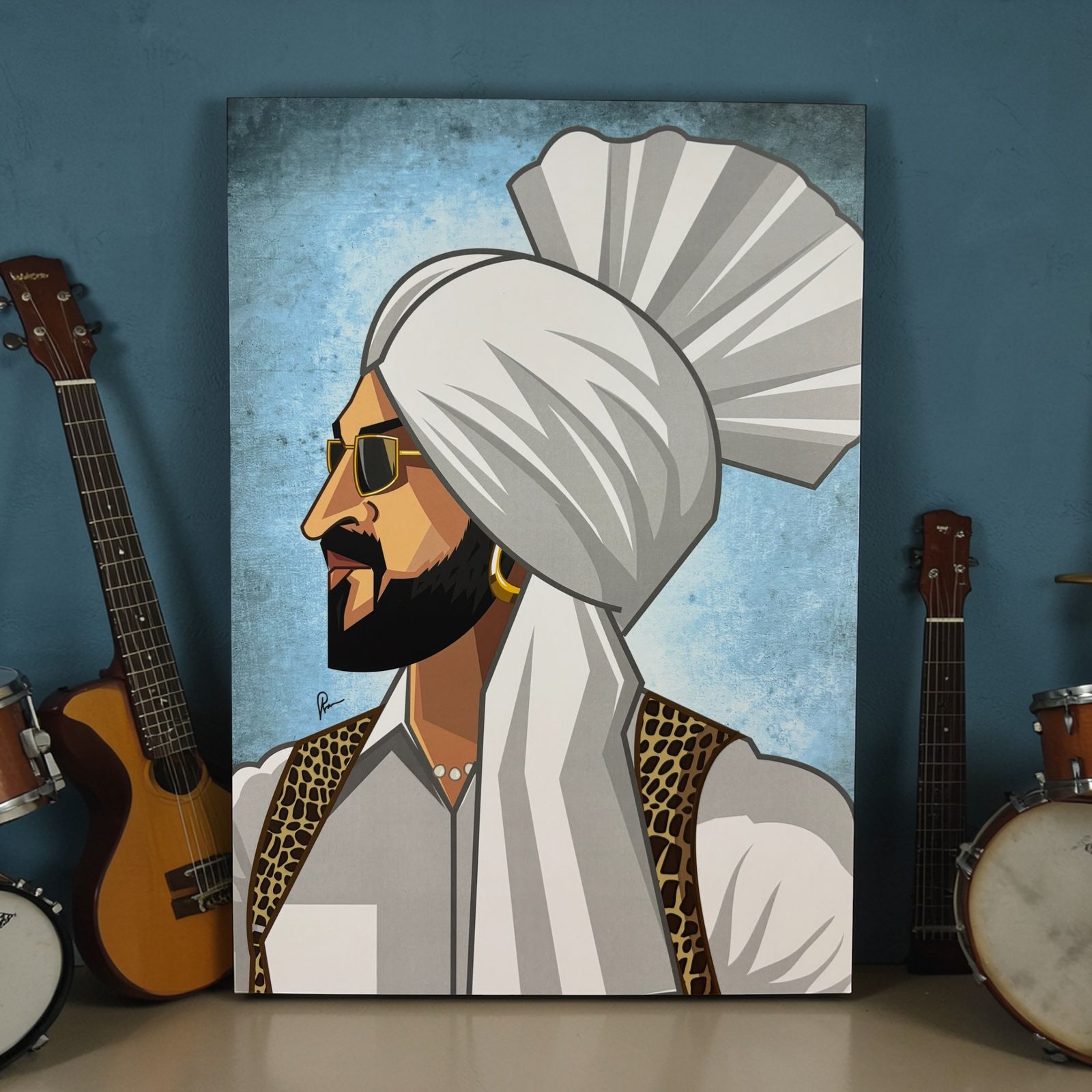 Limited edition Diljit Dosanjh wall decor in caricature style