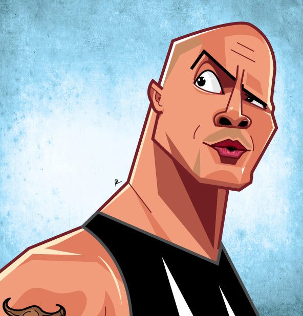 The Rock WWE tribute wall art