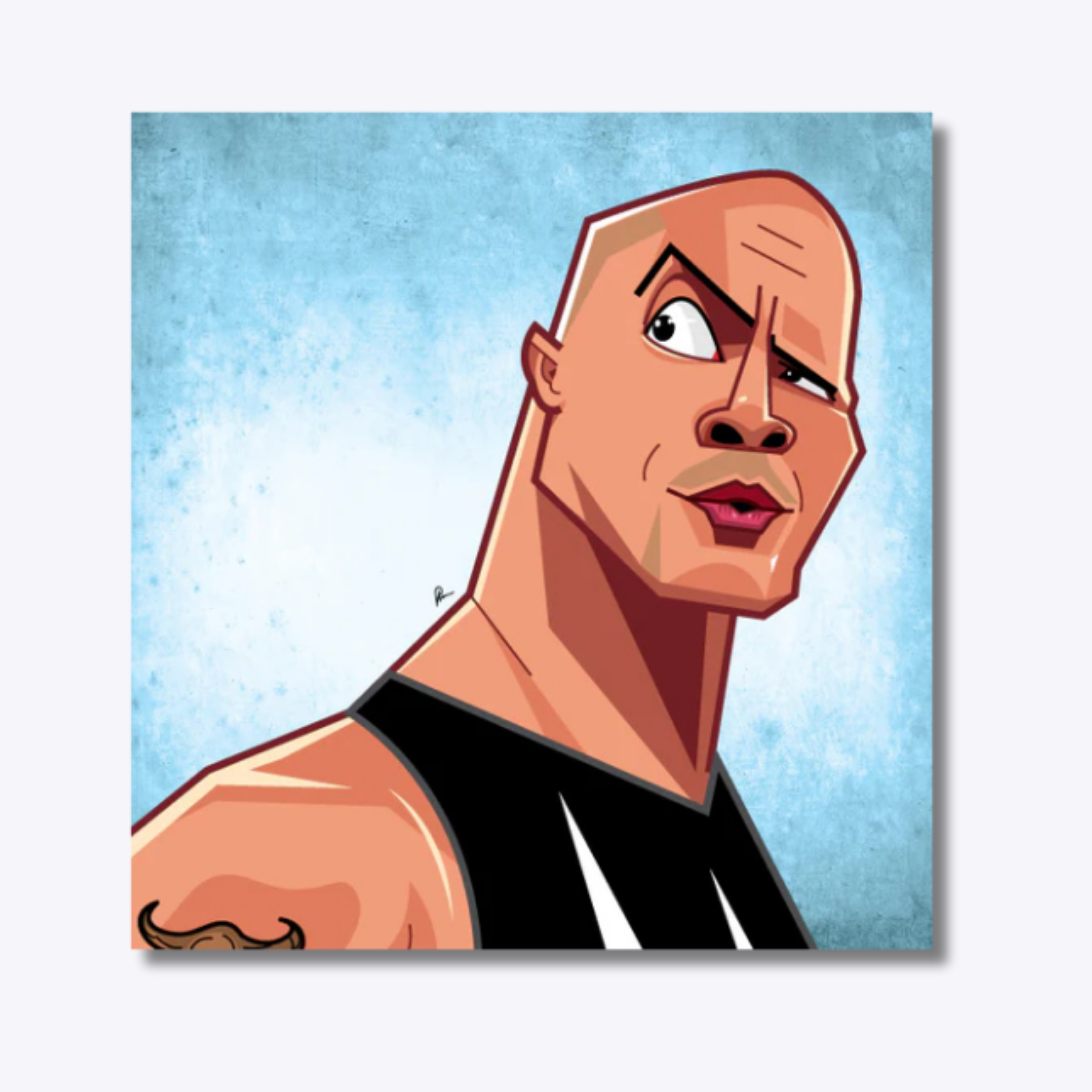 Dwayne Johnson The Rock tribute wall art