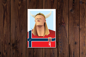 Graphicurry Erling Haaland caricature artwork for home and office decor