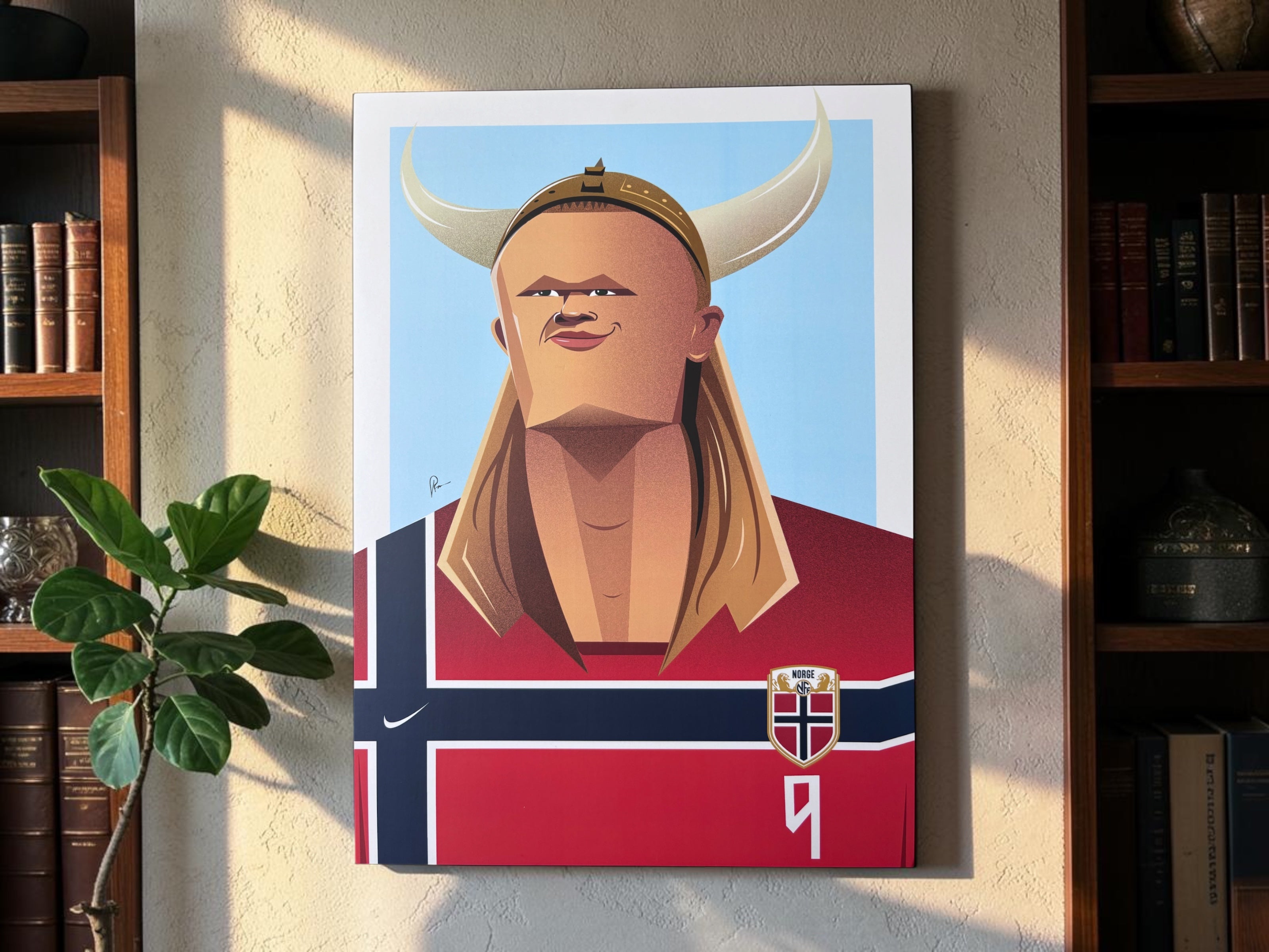 Graphicurry Erling Haaland football illustration wall art inspired by the prolific Norwegian striker