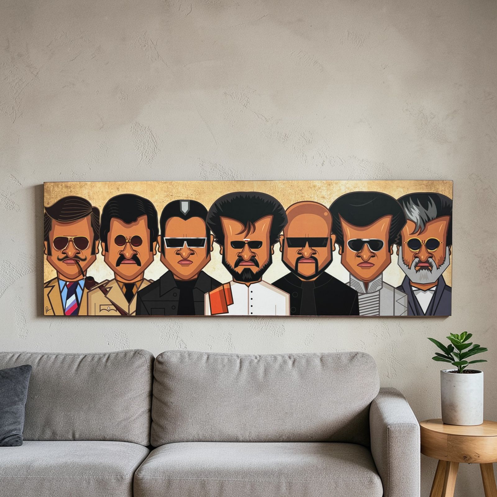 Evolution of Rajini wall art by Graphicurry