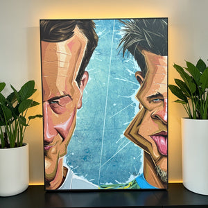 Brad Pitt and Edward Norton inspired Fight Club artwork.