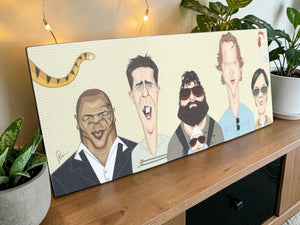 Wolfpack wall art poster celebrating the iconic comedy movie trilogy