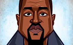 Hip-hop wall art featuring Kanye West illustrated by Prasad Bhat