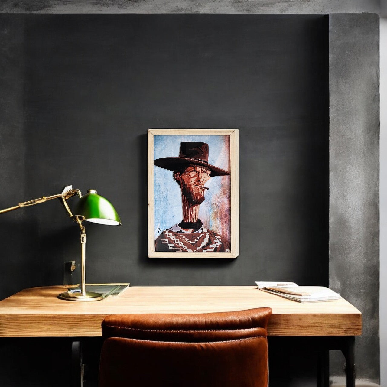 Cowboy western movie wall art featuring Clint Eastwood