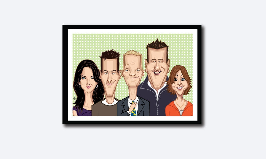 How I Met Your Mother poster featuring the main HIMYM characters