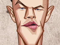 Matt Damon cinematic evolution wall art featuring his most iconic Hollywood characters