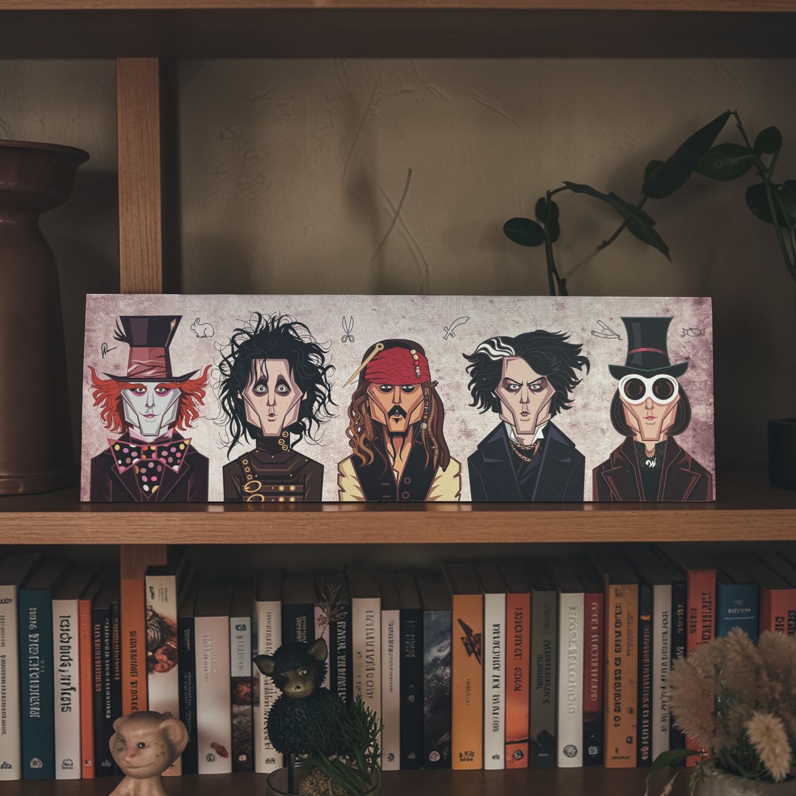 Johnny Depp iconic movie characters caricature illustration poster