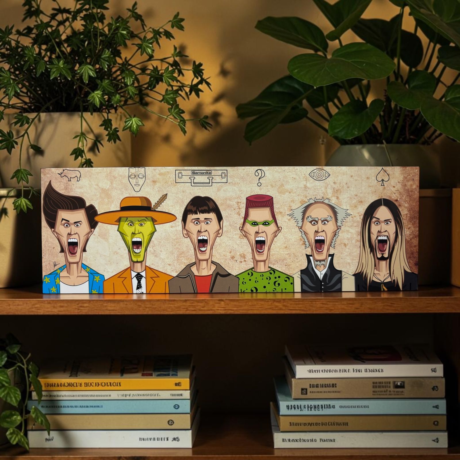 Jim Carrey movie characters caricature art print