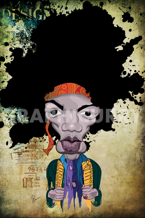 Jimi Hendrix rock wall art for music and guitar fans